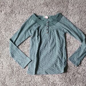 Flying Tomato Forest Green Buttoned Top